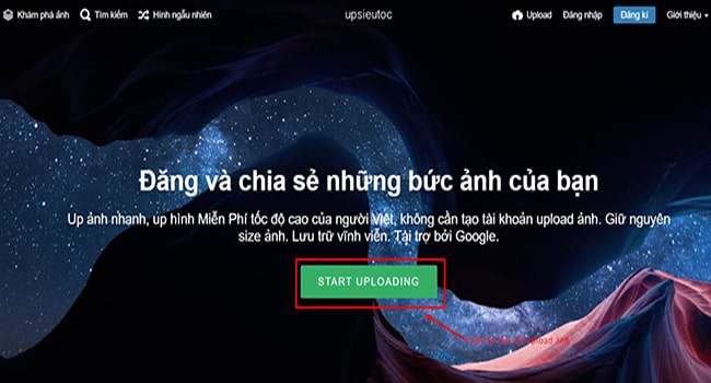 Giao diện trang chủ Upsieutoc